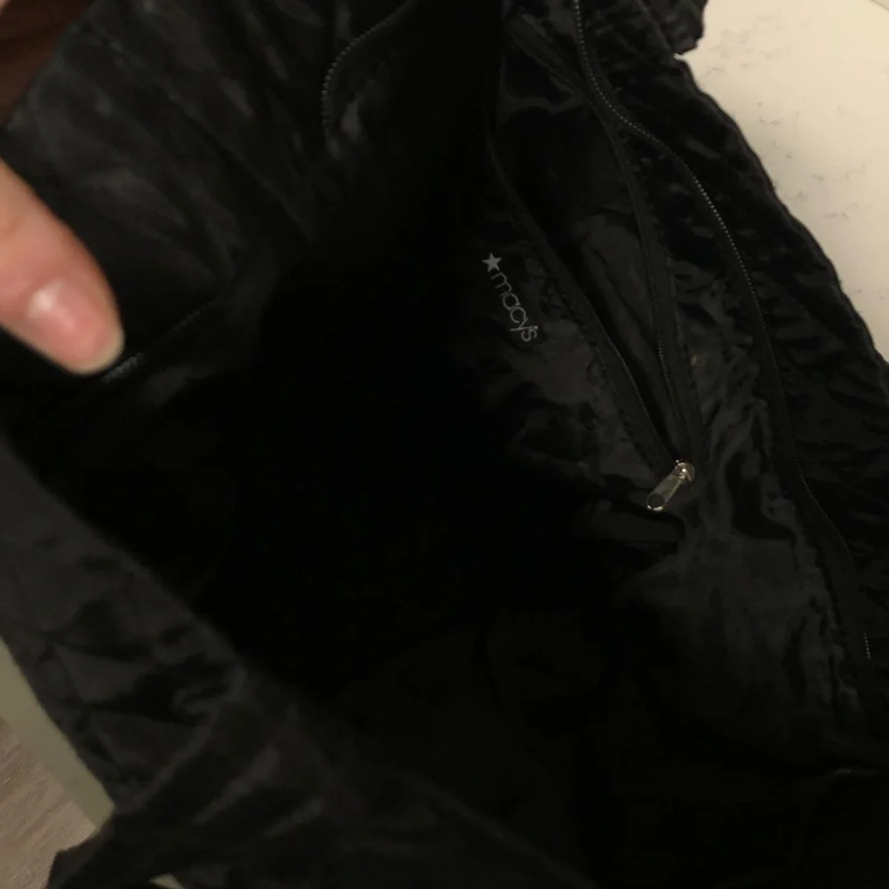 Elegant Black Quilted Lighyweight Tote Bag